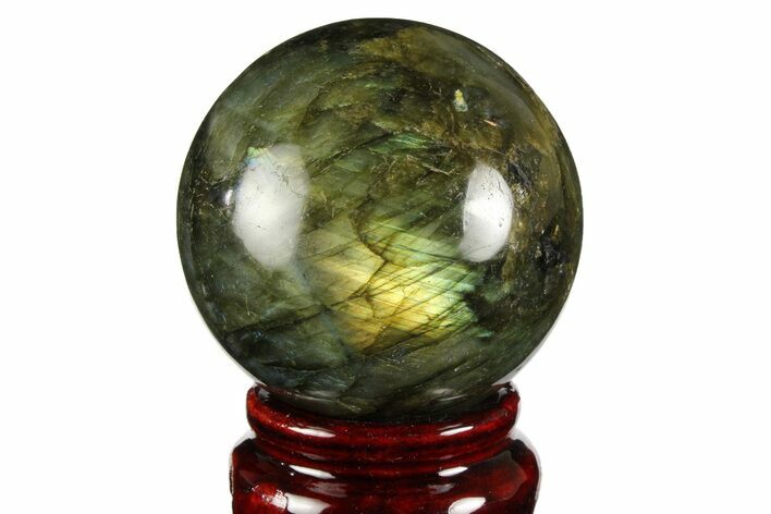 Flashy, Polished Labradorite Sphere - Great Color Play #157997